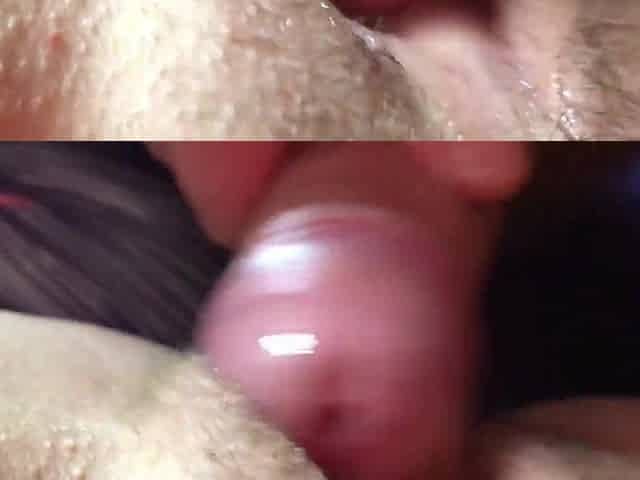 This chab rubs my love button with his penis and cums in my snatch