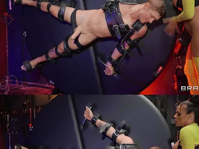 Dominatrix Luna Star in sexy outfit is fucking Oliver Flynn