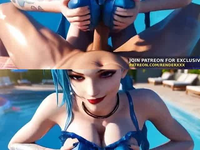 Jinx Titjob Cum On Face