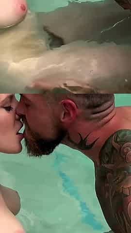 Hot Babe Samantha Bentley Takes Bwc Balls Deep in the Swimming Pool