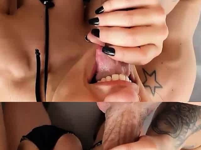She deepthroat me so good, outstanding cum in her mouth