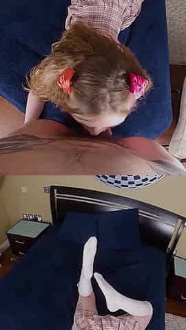 A Naughty Teen Girl Takes Care of Daddy's Cock (i)