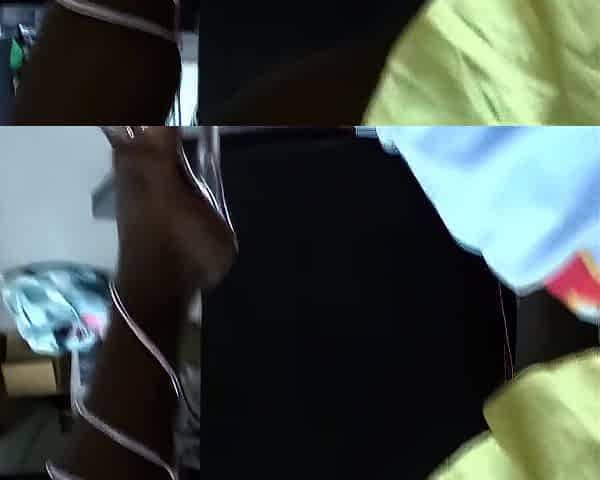 Three-some - 2 Ebony Whores Share a White Wang in the Warehouse
