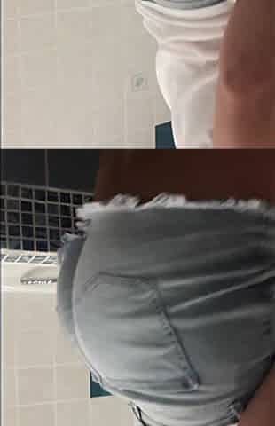 Pee Burst Out in My Tight Jeans Shorts