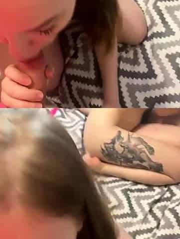 Two horny Russian teen sluts suck cocks and get pounded hard