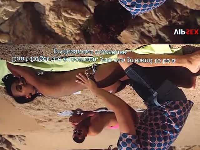 2 Boys Oil Down a Fit Ebony Sweetheart on the Beach... This babe Likes It