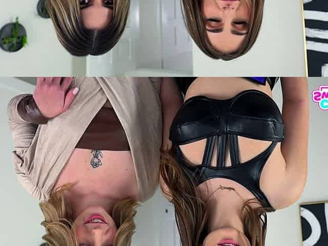 Two hot busty babes hardcore anal threesome