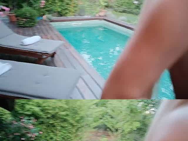 Nympho stepsister cum twice on large shlong at the pool