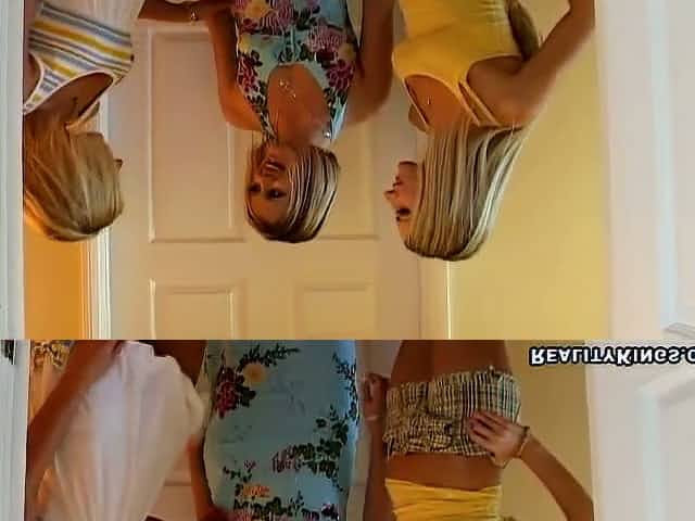 Three cute girls try hard to satisfy each other in a lesbian threesome