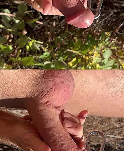 Pierced weenie pumping cum