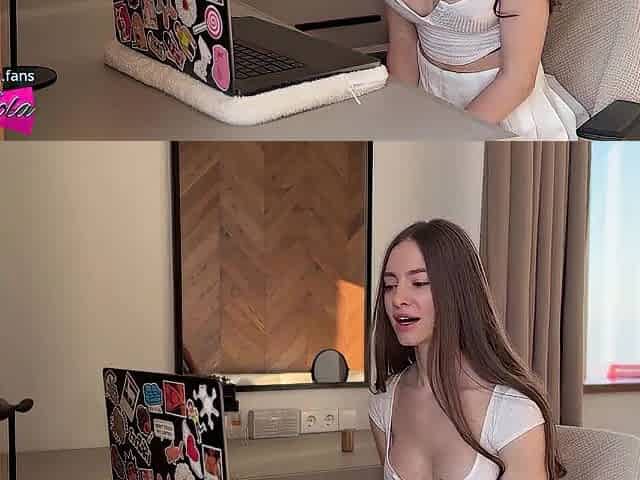 Hawt slim teen in white nylons enjoys screwing. Cum in throat [Deutsch]