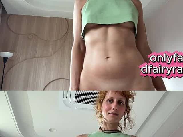 I'm taking off my garments for the pool and trying on my petite bikini for u