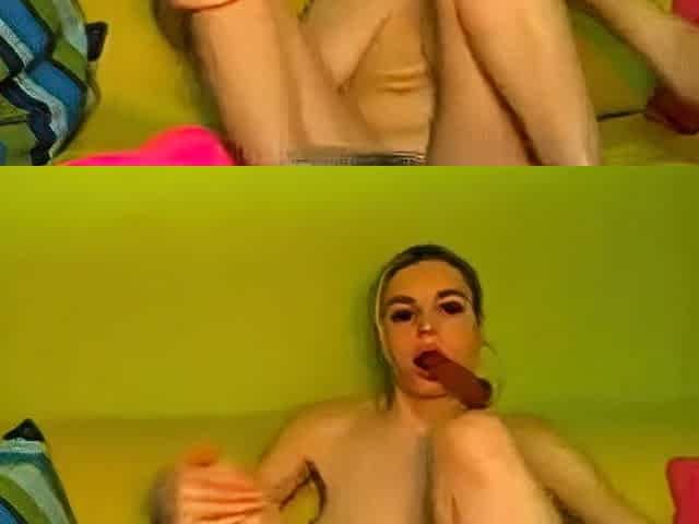 Big-Titted Cam Girl in High Heels Masturbates