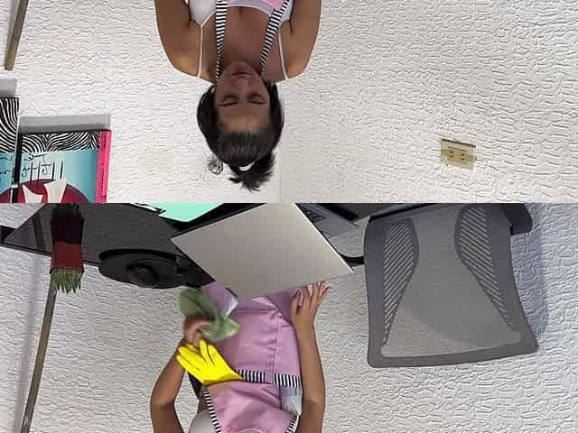 Service Employee Gets Fucked by Her Brunette Boss with Huge Penis While He Catches Her Masturbating in Her Work Office