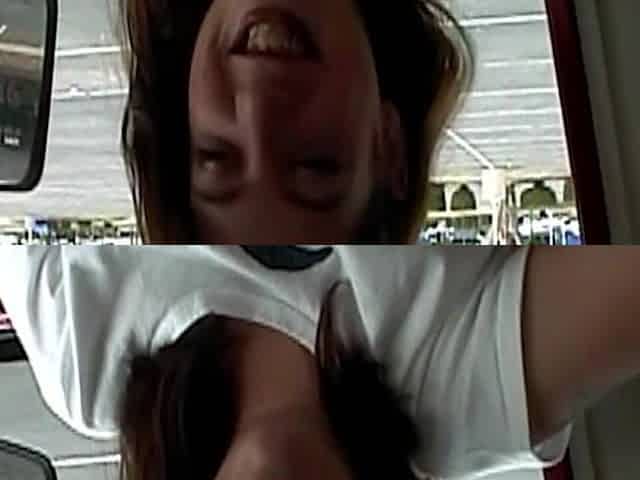 Brunette Fucked in the Car and Blown and Squirted