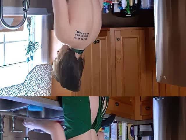 Sage Eldritch - Washing Dishes Nude w Starbucks Apron On