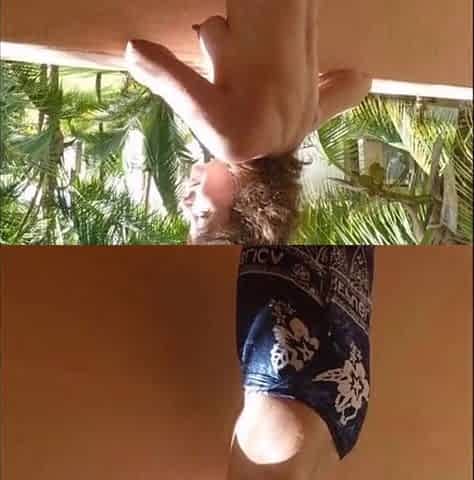 Older on the balcony