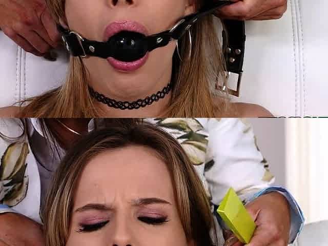 Two amateur blonde teen babes sucking huge fat cock