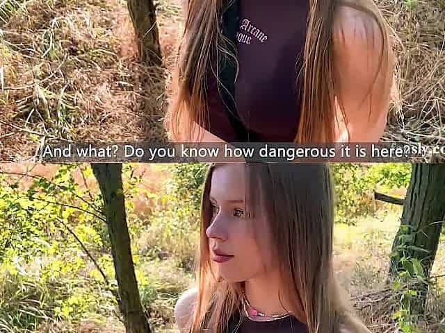 Lewd Schoolgirl got Lost in the Forest and is willing to do everything to get out