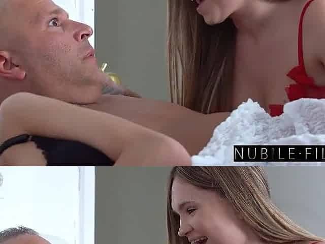 Concupiscent Abode Guest Irina Cage Seduces Lili Charmelle Spouse and Takes His Wang in Sexy 3some