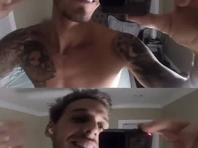 Masturbation in front of the mirror POV, foot fetish, Chris Diamond with a large jizz flow on my abs.