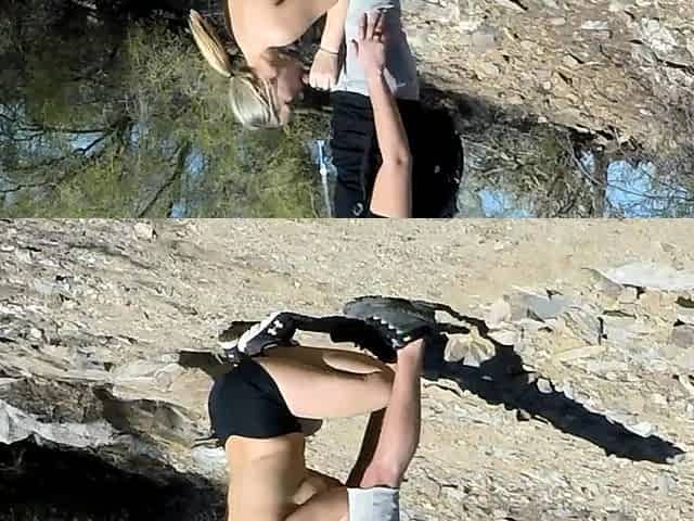 Sexy amateur blonde girl payed for hardcore sex in public