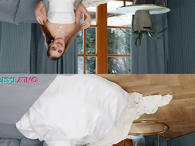 Newly wed woman, quite petite in the chest area and with a small vagina.