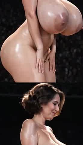 48 y.o. mamma gets her biggest udders glazed on stage in front of an audience (AI Generated)