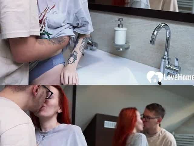 Redhead likes to bang in steam sexy shower