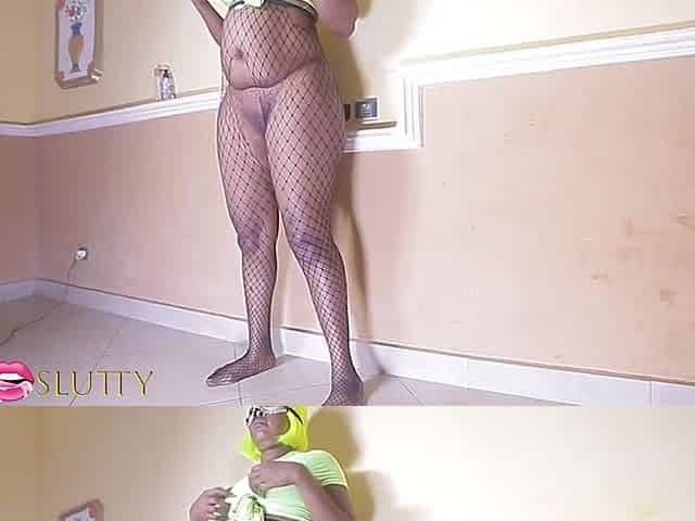 That thick black cutie is masturbating herself- Part 4