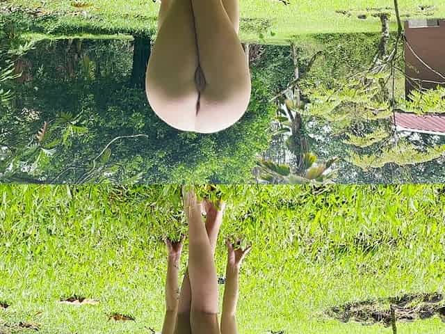 Pregnant Yogi Gets Caught During Outdoor Nude Yoga - Grey Desire