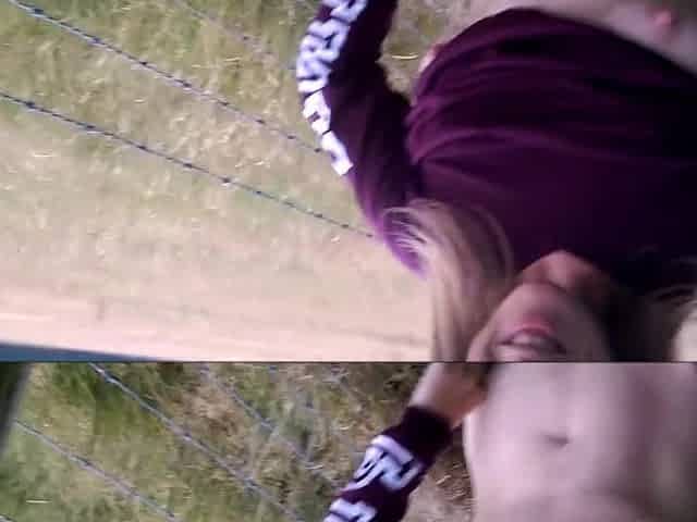 Swallowing Cum Outside in the Countryside