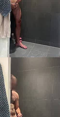 Stroking from being so lustful in the shower