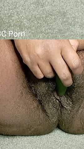 Stimulating My Hairy Fat Pussy with Vibrator Cumming Hard