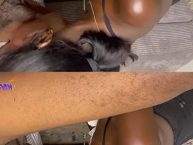 black taking bbc with her creamy wet butt