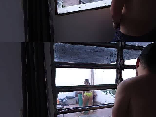 Forbidden outdoor shower: love turns to longing
