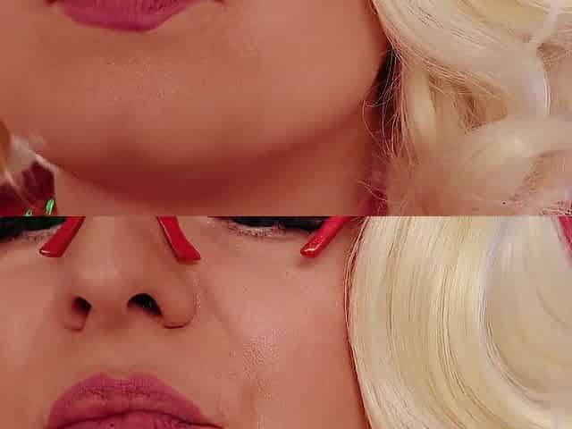 Mukbang ASMR Eating Chewing FOOD FETISH Latex golden-haired in braces close up episode throat
