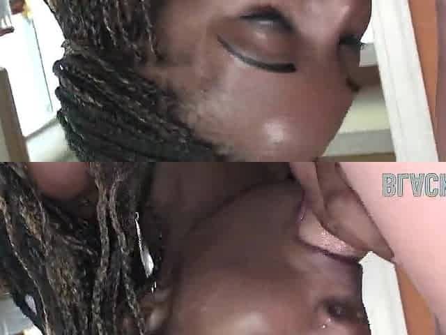 Ghetto MONSTER Tit BLACK Rides WHITE Penis in Rich Area