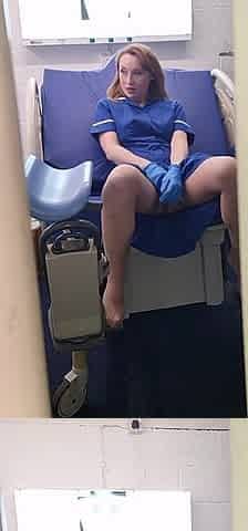 Naughty Nurse Catches You Peeking and Invites You to Fuck Her
