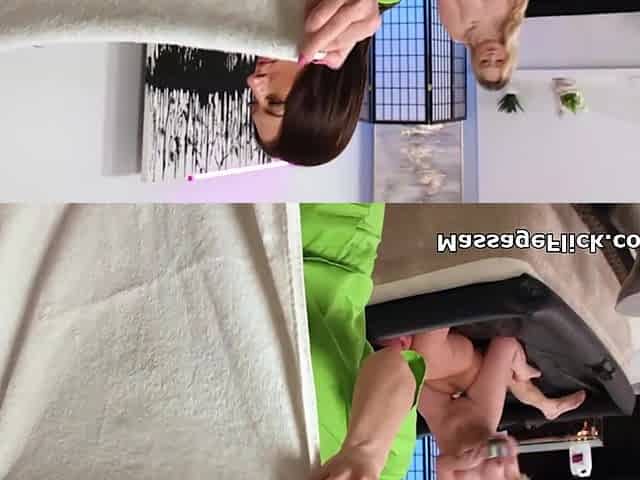 Massage trainee ends up in 3some orgy