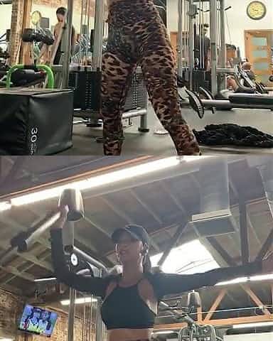 Nicole Scherzinger sexy workout in leaopard yoga pants 01