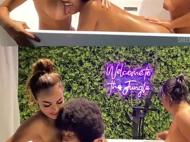 Lesbo washroom with massage and lots of pleasure
