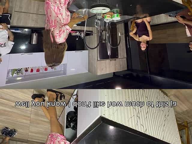 The Hottest Moment: My Best Friend Fucking My Best Friend in the Kitchen While I Was Talking Alone
