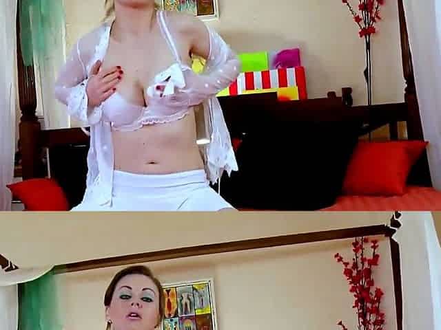 Tina Kay stripping in the bedroom