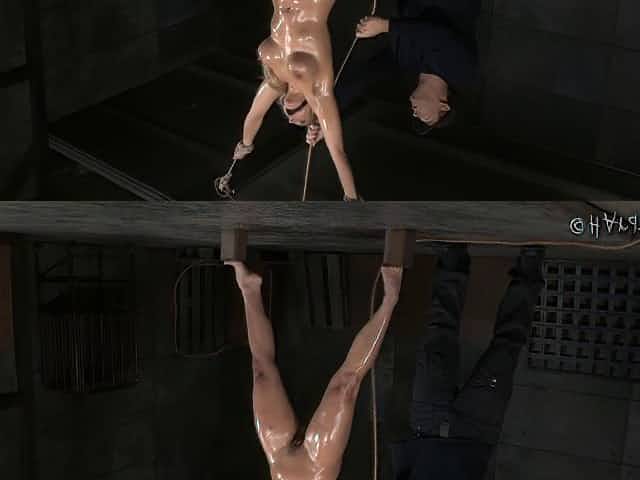 Blindfolded babe with big tits almost cries during the BDSM adventure