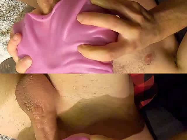 Sex Doll with constricted vagina and butt. Dad Stretched Taut Snatch and Booty with Large Rod.