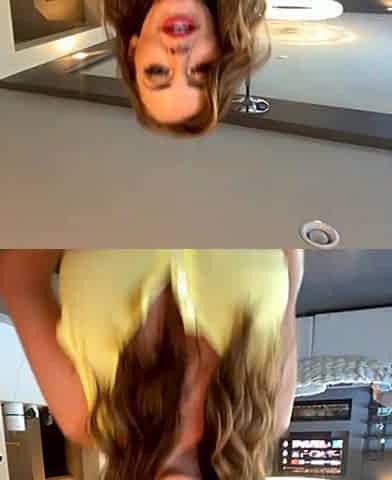 Busty funny housewife solo