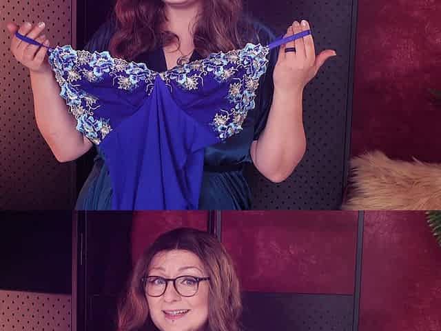 Try on Haul: Babydoll Dress! Curvy MILF in Deep Blue Lingerie! Arya Grander