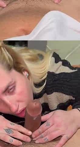 This babe likes cum in throat