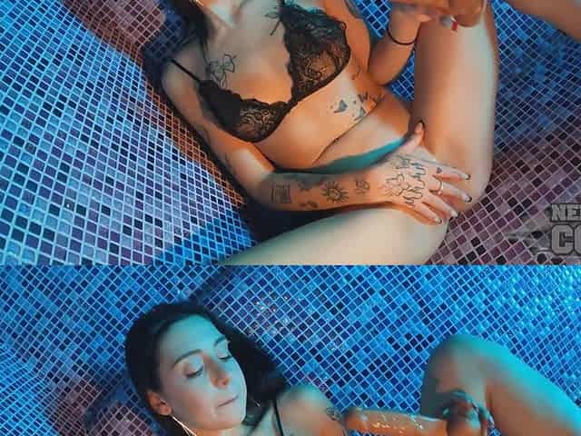 Hot Girl Dora Deep Dildo Fucks Herself In The Sauna Has A Steamy Time